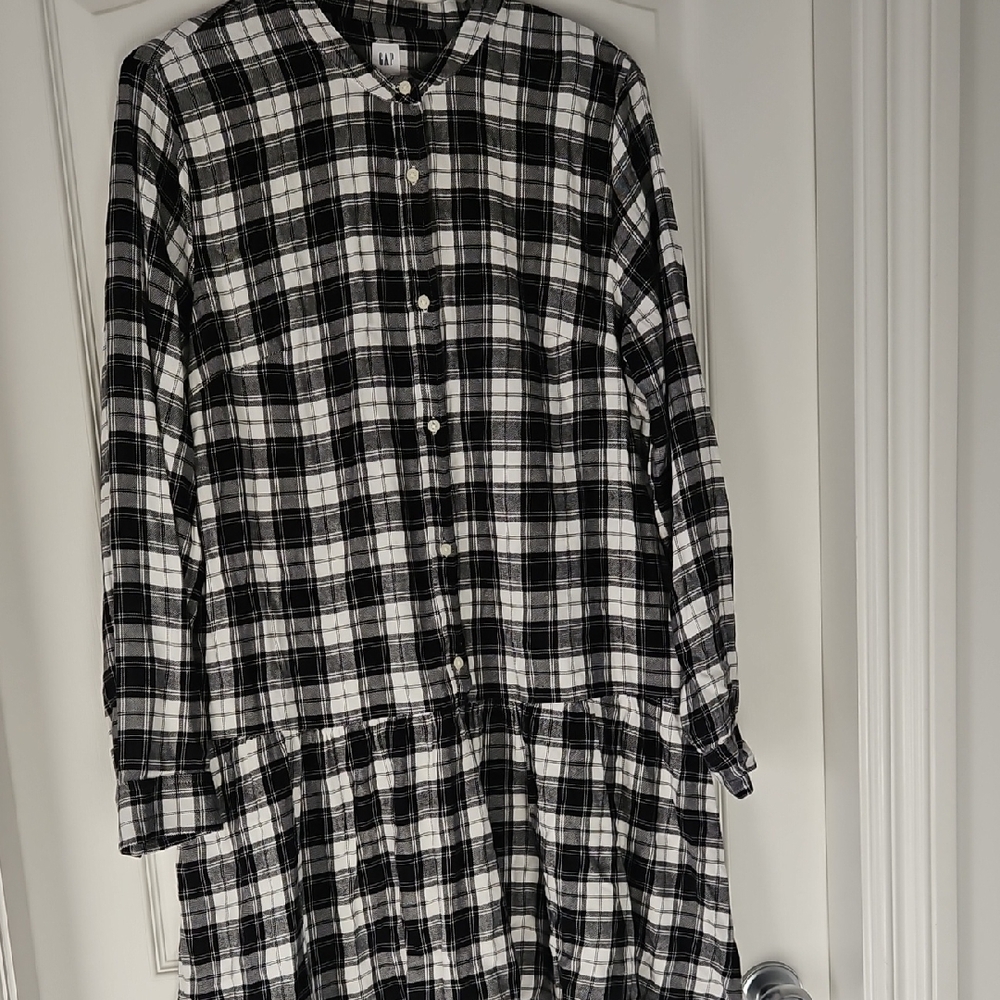 GAP Black and White Plaid Dress